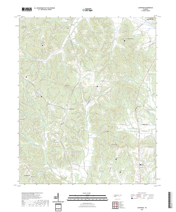 US Topo 7.5-minute map for Leapwood TN