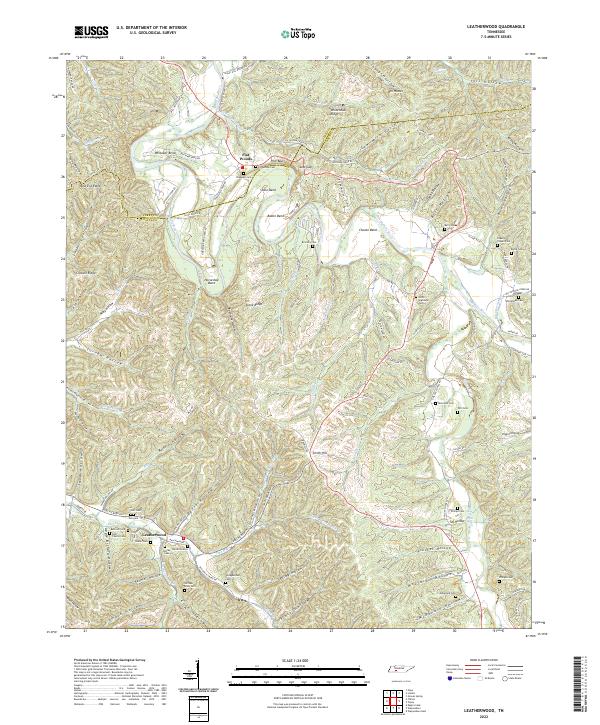 US Topo 7.5-minute map for Leatherwood TN