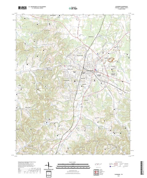 US Topo 7.5-minute map for Lewisburg TN
