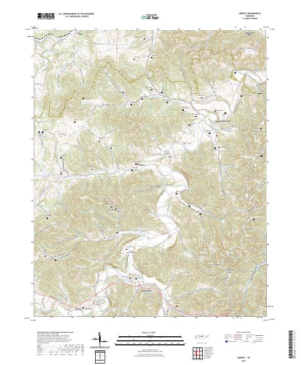 US Topo 7.5-minute map for Liberty TN