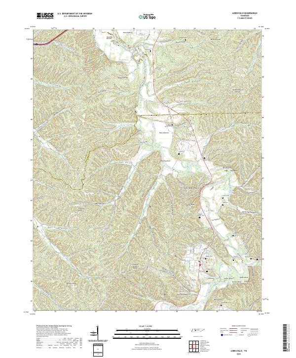 US Topo 7.5-minute map for Lobelville TN