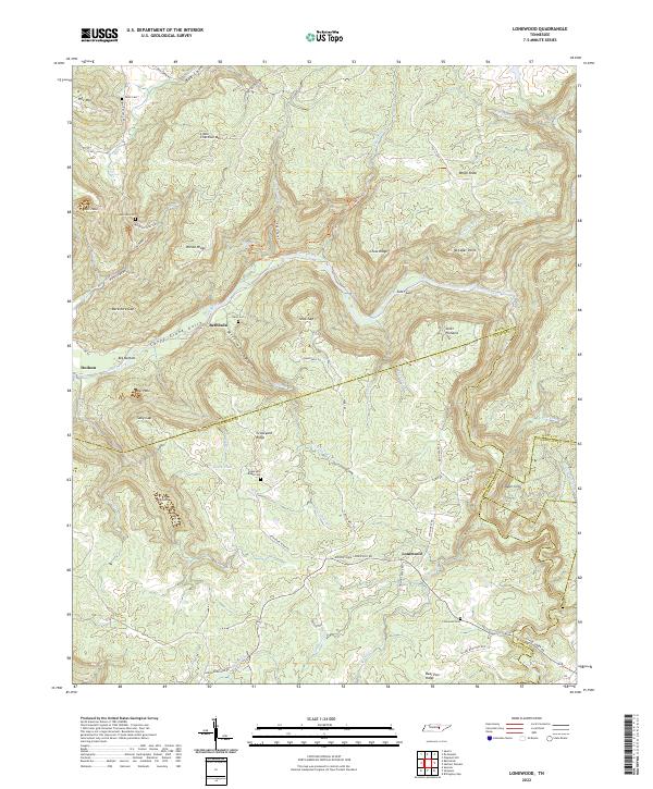 US Topo 7.5-minute map for Lonewood TN