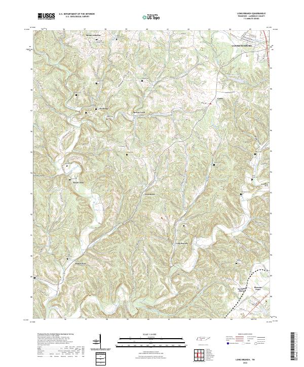 US Topo 7.5-minute map for Long Branch TN