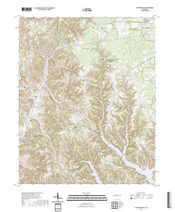 US Topo 7.5-minute map for Lynchburg East TN