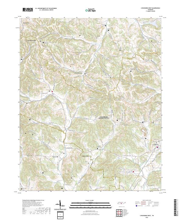 US Topo 7.5-minute map for Lynchburg West TN