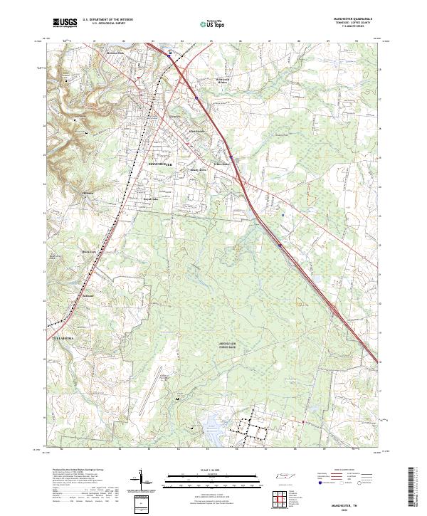US Topo 7.5-minute map for Manchester TN