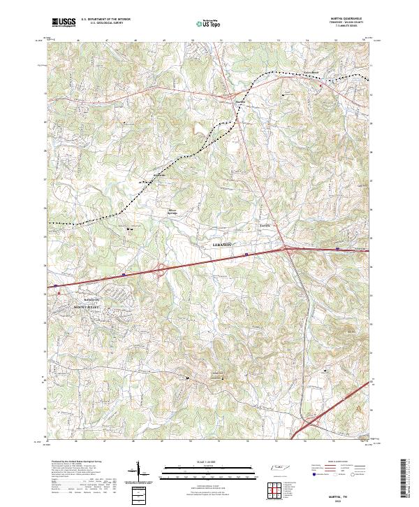 US Topo 7.5-minute map for Martha TN