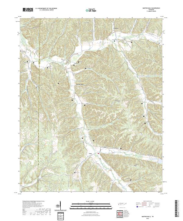 US Topo 7.5-minute map for Martins Mills TN