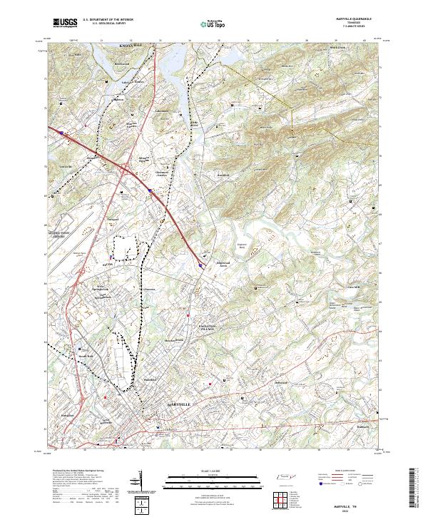 US Topo 7.5-minute map for Maryville TN