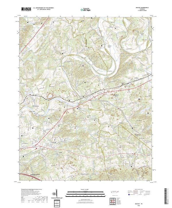 US Topo 7.5-minute map for Mascot TN