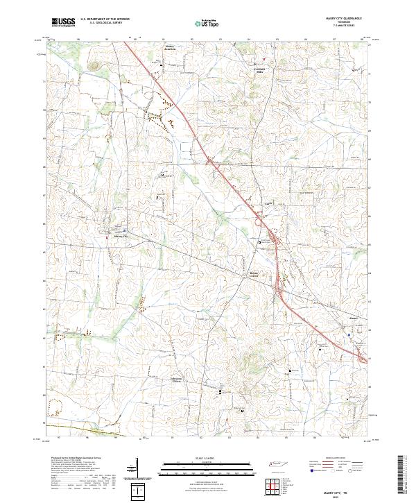 US Topo 7.5-minute map for Maury City TN