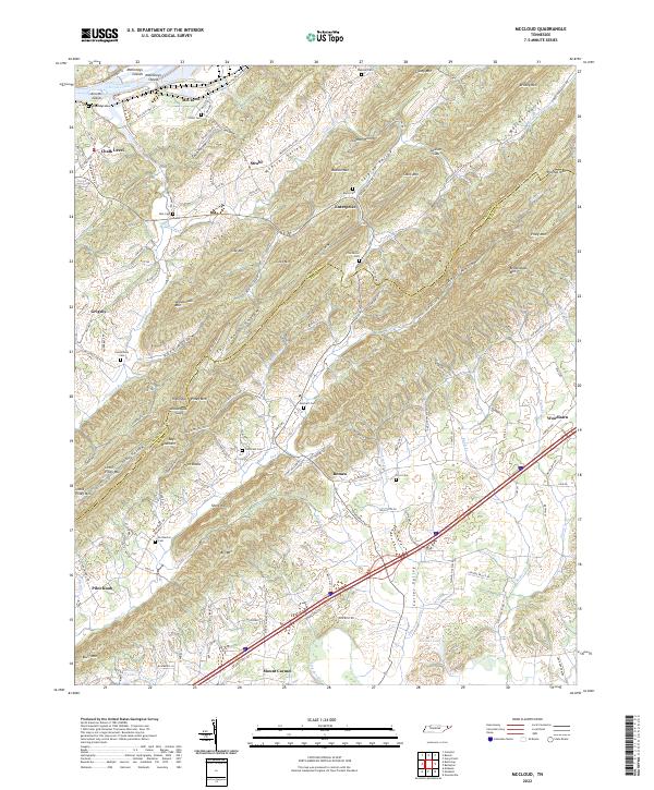 US Topo 7.5-minute map for McCloud TN