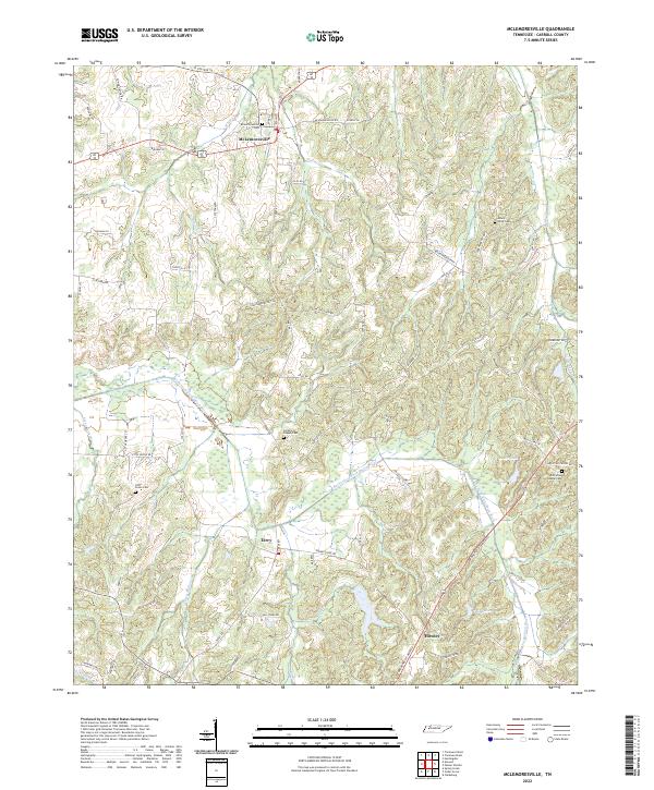 US Topo 7.5-minute map for McLemoresville TN