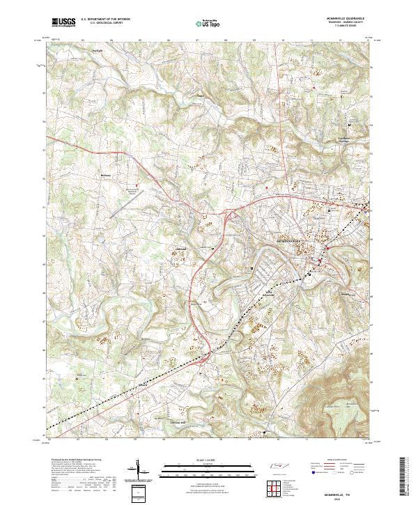 US Topo 7.5-minute map for McMinnville TN