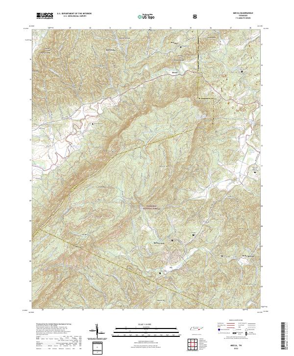 US Topo 7.5-minute map for Mecca TN