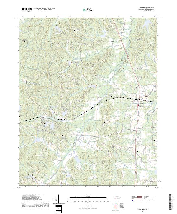 US Topo 7.5-minute map for Middleton TN