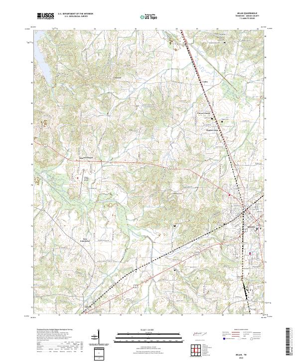 US Topo 7.5-minute map for Milan TN