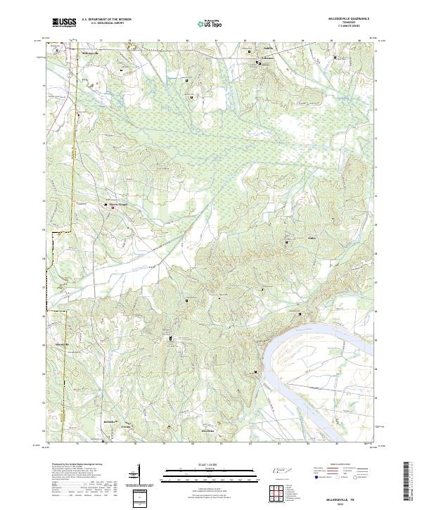 US Topo 7.5-minute map for Milledgeville TN