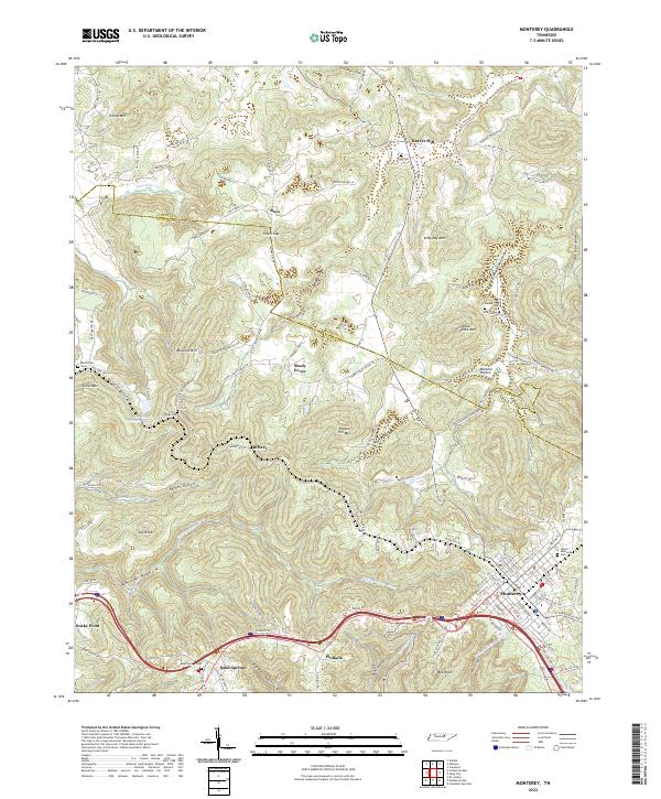 US Topo 7.5-minute map for Monterey TN