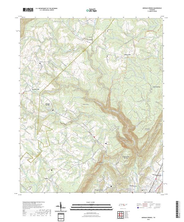 US Topo 7.5-minute map for Morgan Springs TN