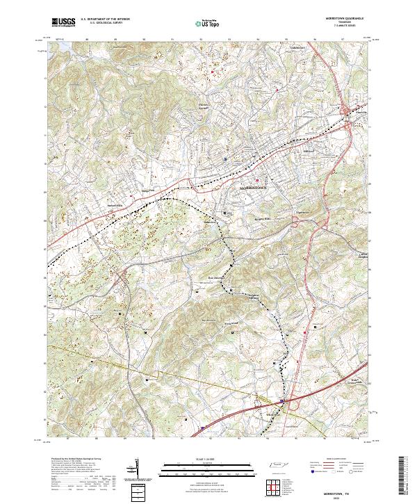 US Topo 7.5-minute map for Morristown TN