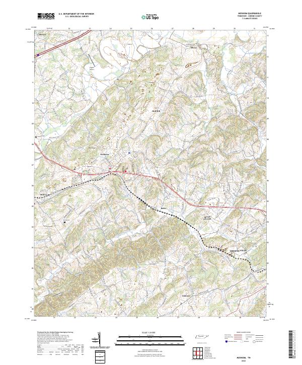 US Topo 7.5-minute map for Mosheim TN