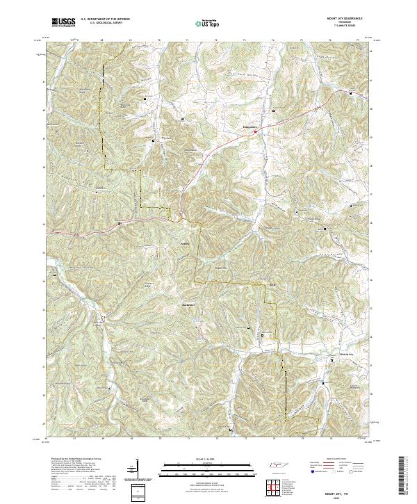 US Topo 7.5-minute map for Mount Joy TN