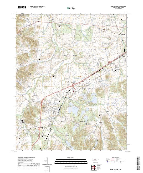 US Topo 7.5-minute map for Mount Pleasant TN