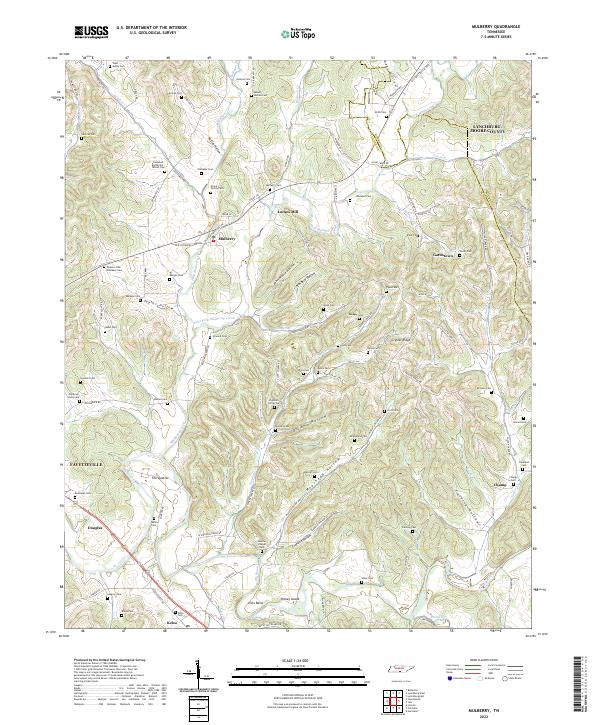 US Topo 7.5-minute map for Mulberry TN