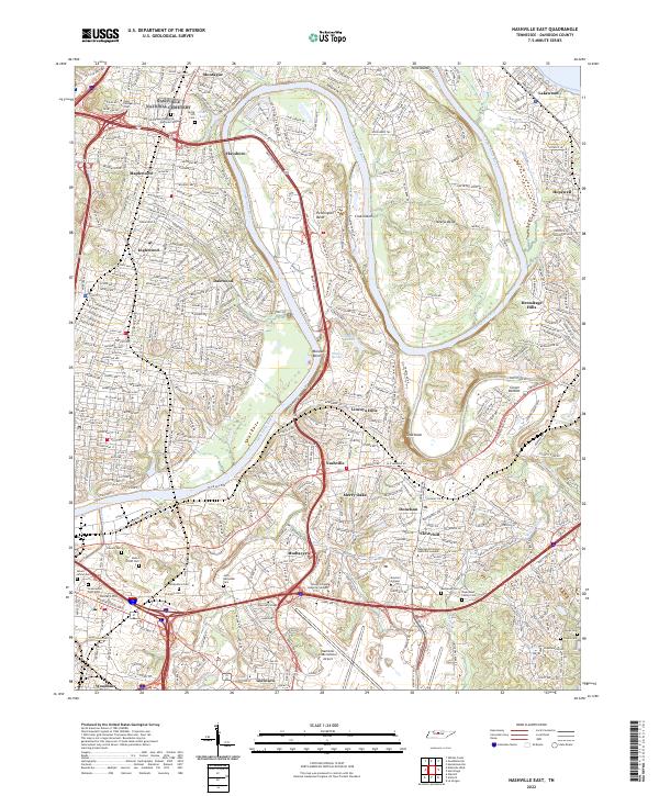 US Topo 7.5-minute map for Nashville East TN