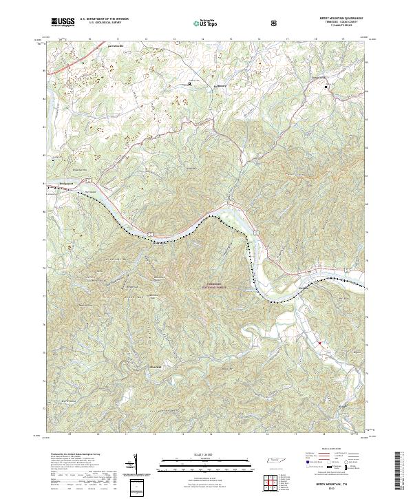 US Topo 7.5-minute map for Neddy Mountain TN