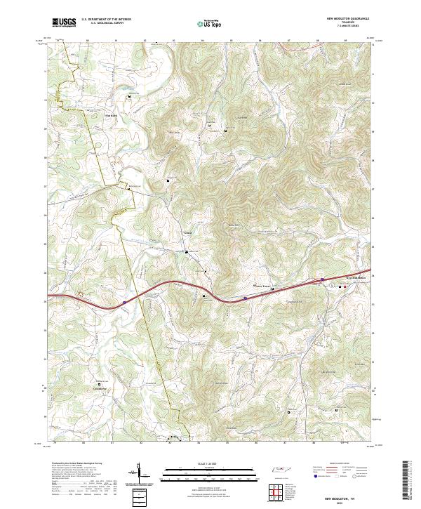 US Topo 7.5-minute map for New Middleton TN