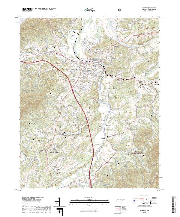 US Topo 7.5-minute map for Newport TN