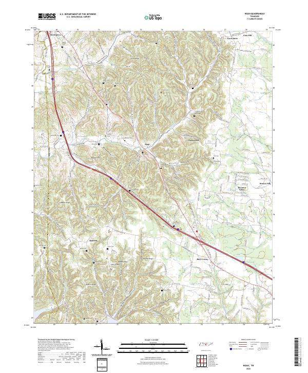 US Topo 7.5-minute map for Noah TN