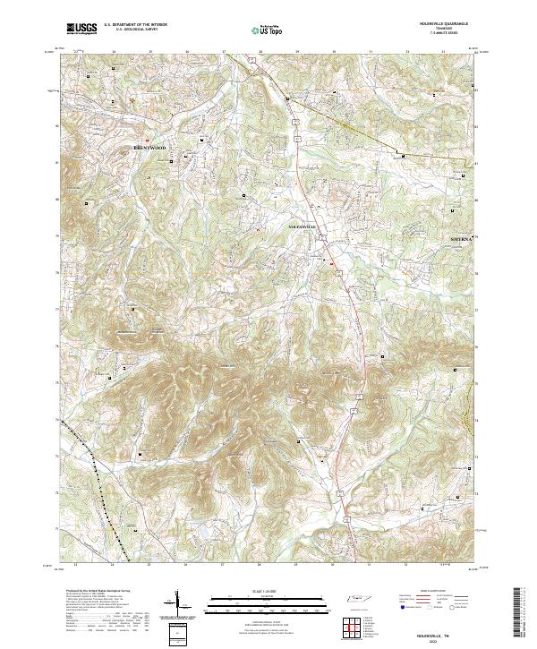 US Topo 7.5-minute map for Nolensville TN
