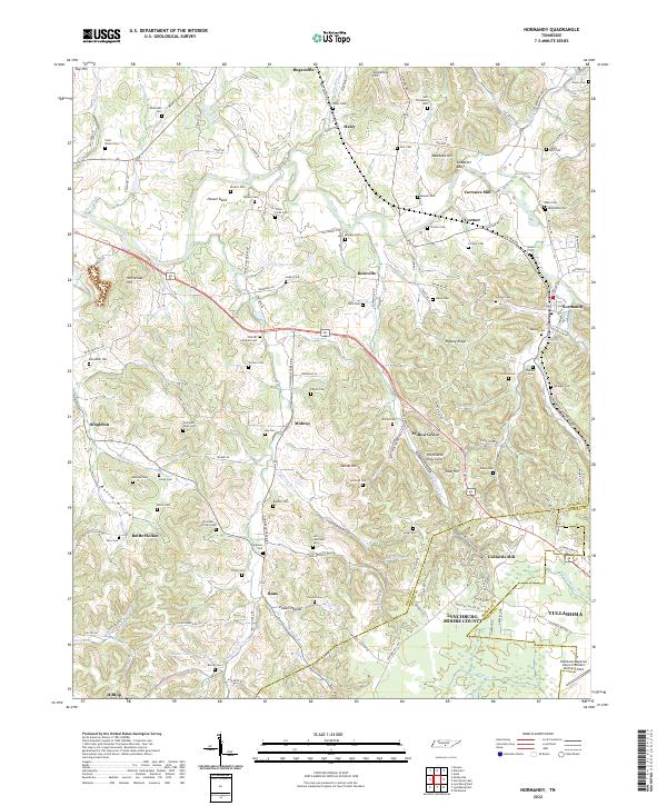 US Topo 7.5-minute map for Normandy TN