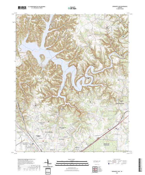 US Topo 7.5-minute map for Normandy Lake TN