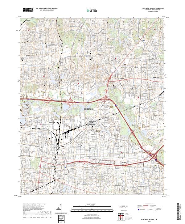 US Topo 7.5-minute map for Northeast Memphis TN