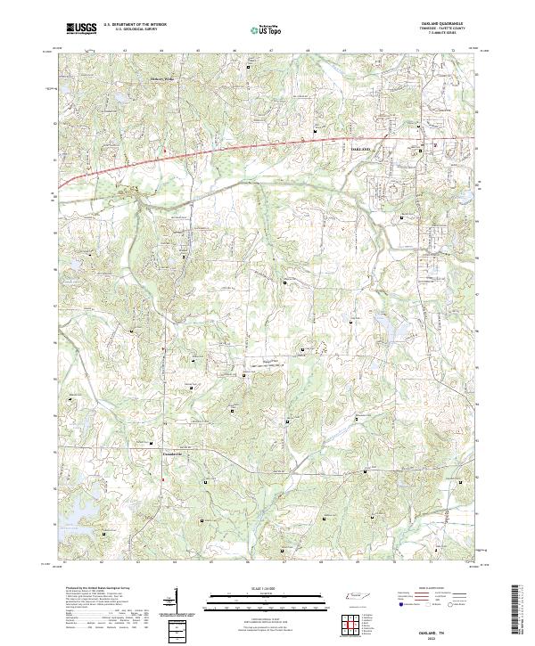 US Topo 7.5-minute map for Oakland TN