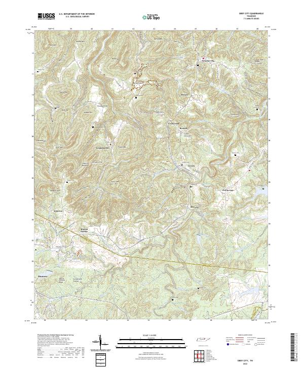 US Topo 7.5-minute map for Obey City TN
