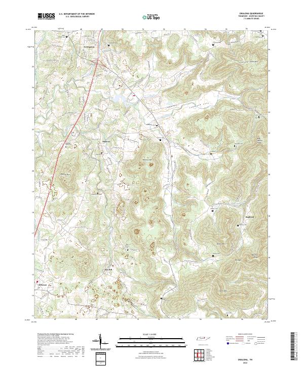 US Topo 7.5-minute map for Okalona TN