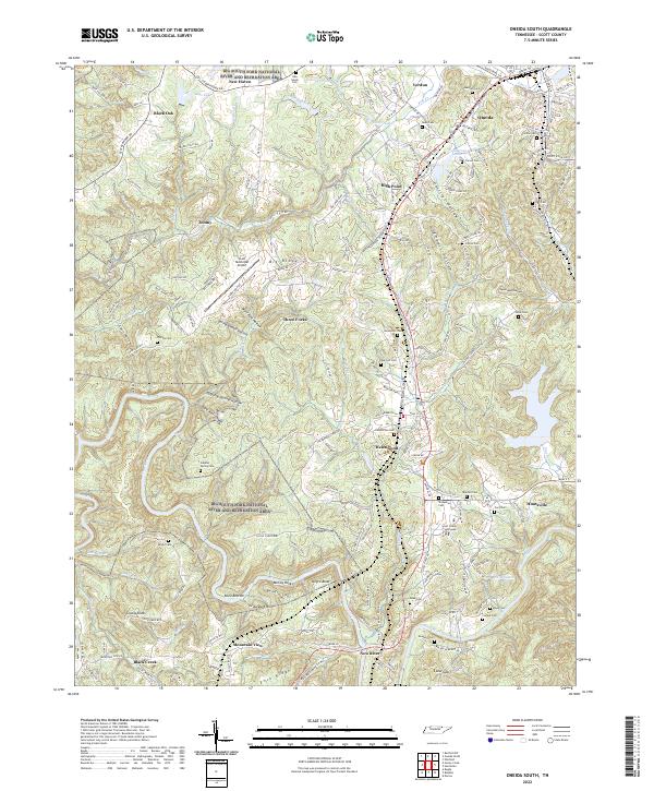 US Topo 7.5-minute map for Oneida South TN