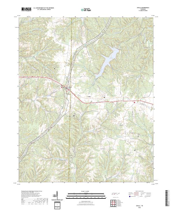US Topo 7.5-minute map for Ovilla TN