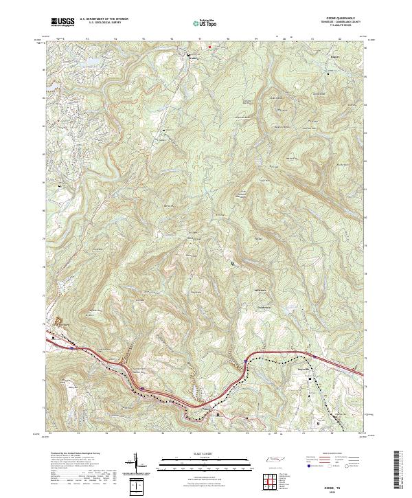 US Topo 7.5-minute map for Ozone TN