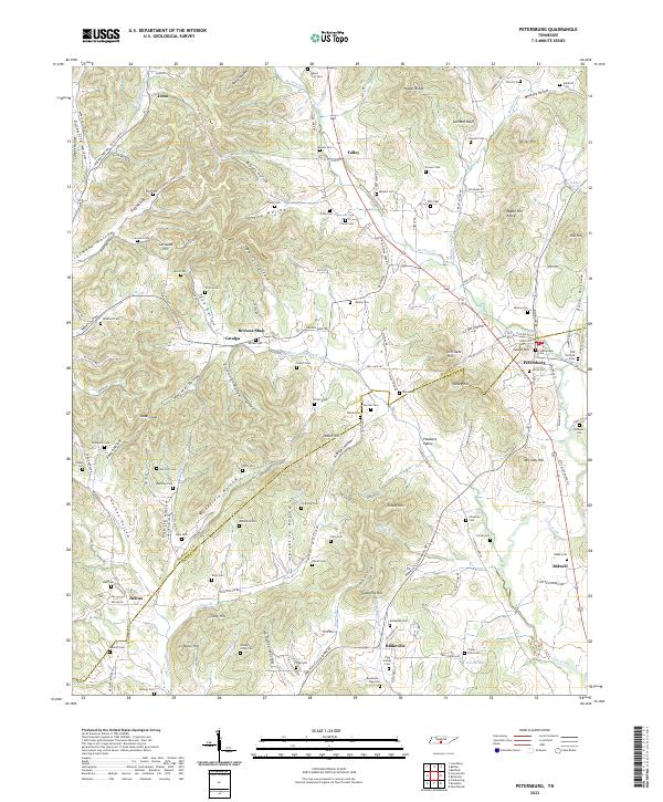 US Topo 7.5-minute map for Petersburg TN