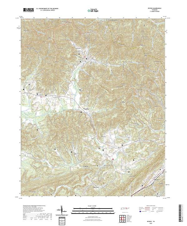 US Topo 7.5-minute map for Petros TN