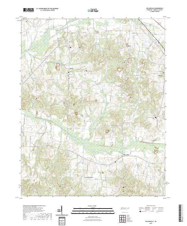 US Topo 7.5-minute map for Pillowville TN
