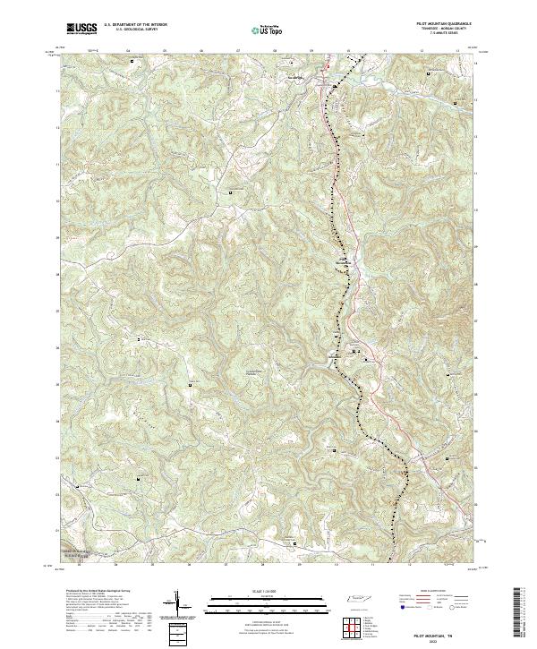 US Topo 7.5-minute map for Pilot Mountain TN