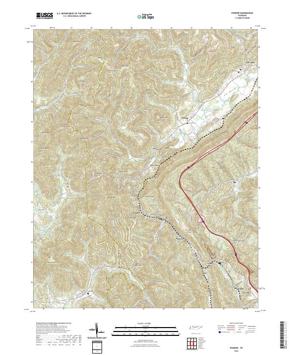 US Topo 7.5-minute map for Pioneer TN