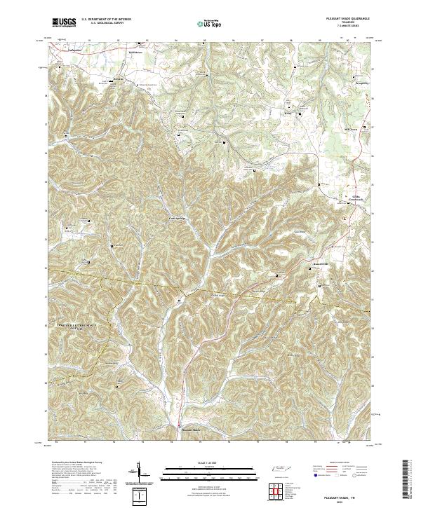 US Topo 7.5-minute map for Pleasant Shade TN